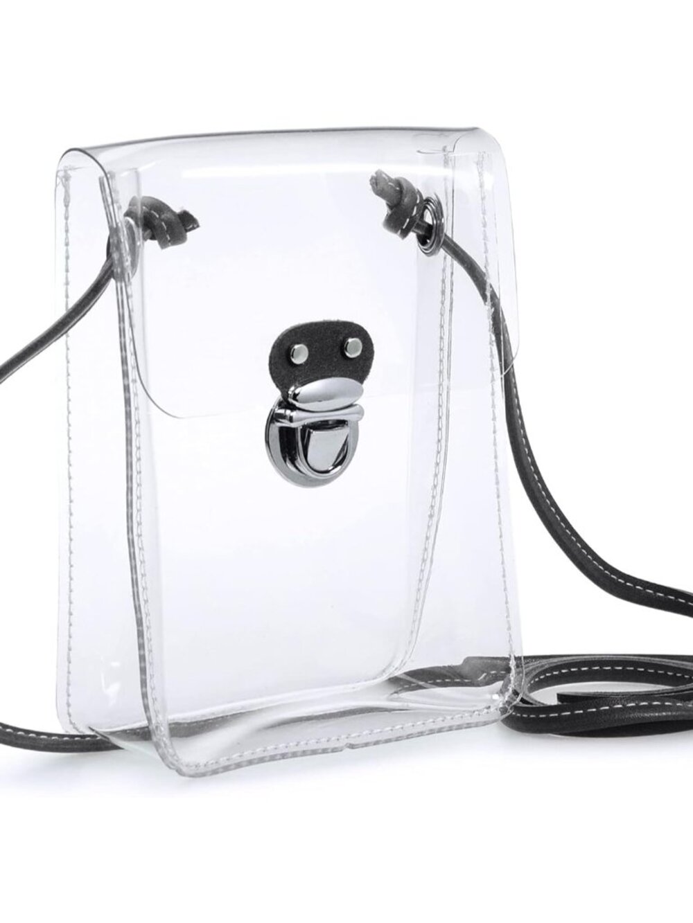 Clear PVC Small Crossbody Bag for Stadium Approved Womens Purse Transparent Shou